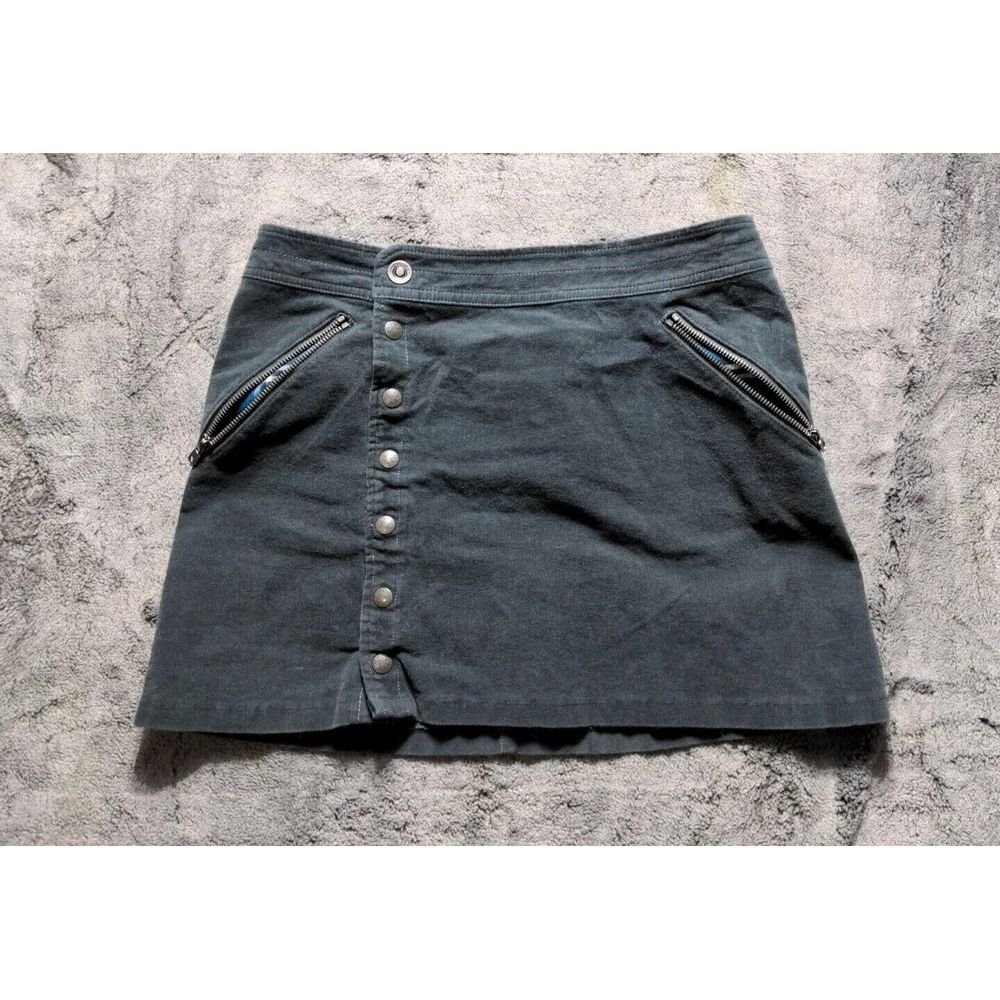 Kuhl Corduroy Button Up Skirt With Zipper Pockets Size 4 Gray